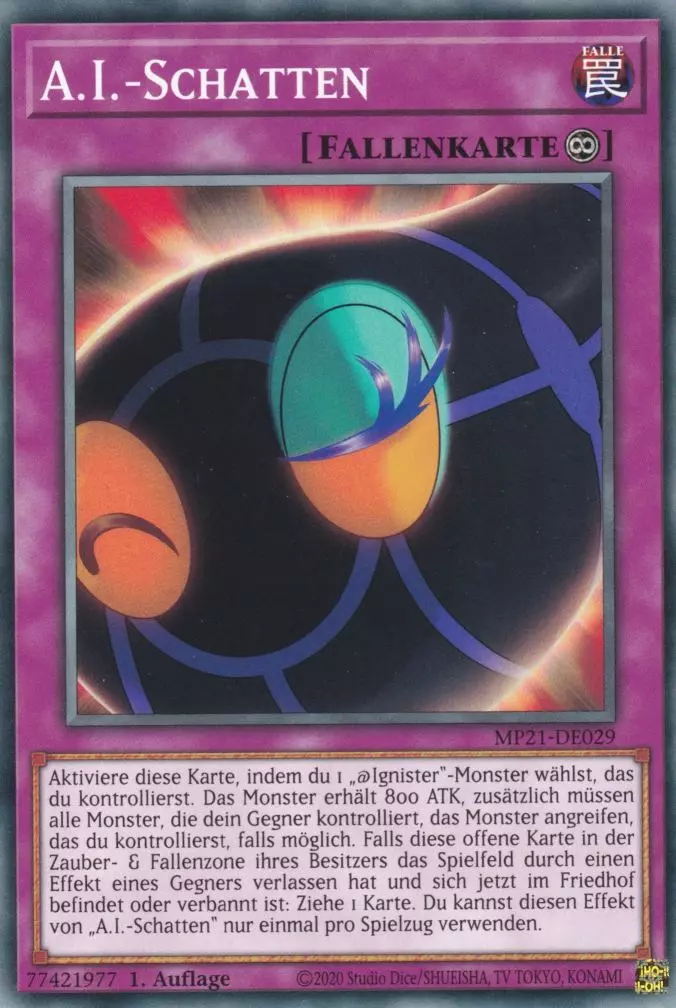 A.I.-Schatten MP21-DE029 ist in Common Yu-Gi-Oh Karte aus Tin of Ancient Battles 1.Auflage