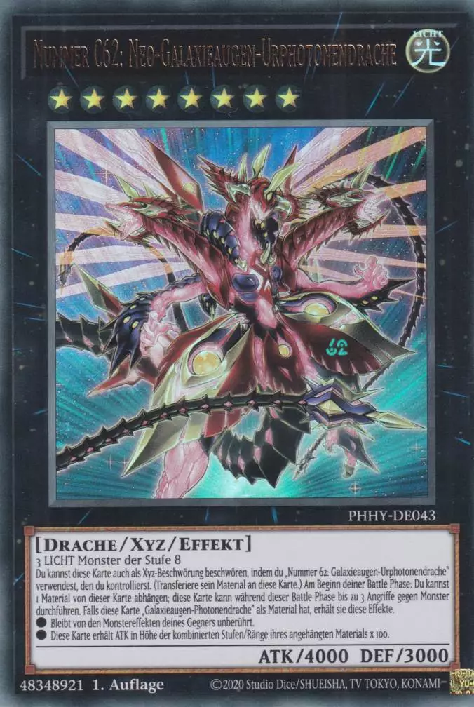 Nummer C62: Neo-Galaxieaugen-Urphotonendrache PHHY-DE043 ist in Ultra Rare Yu-Gi-Oh Karte aus Photon Hypernova 1.Auflage