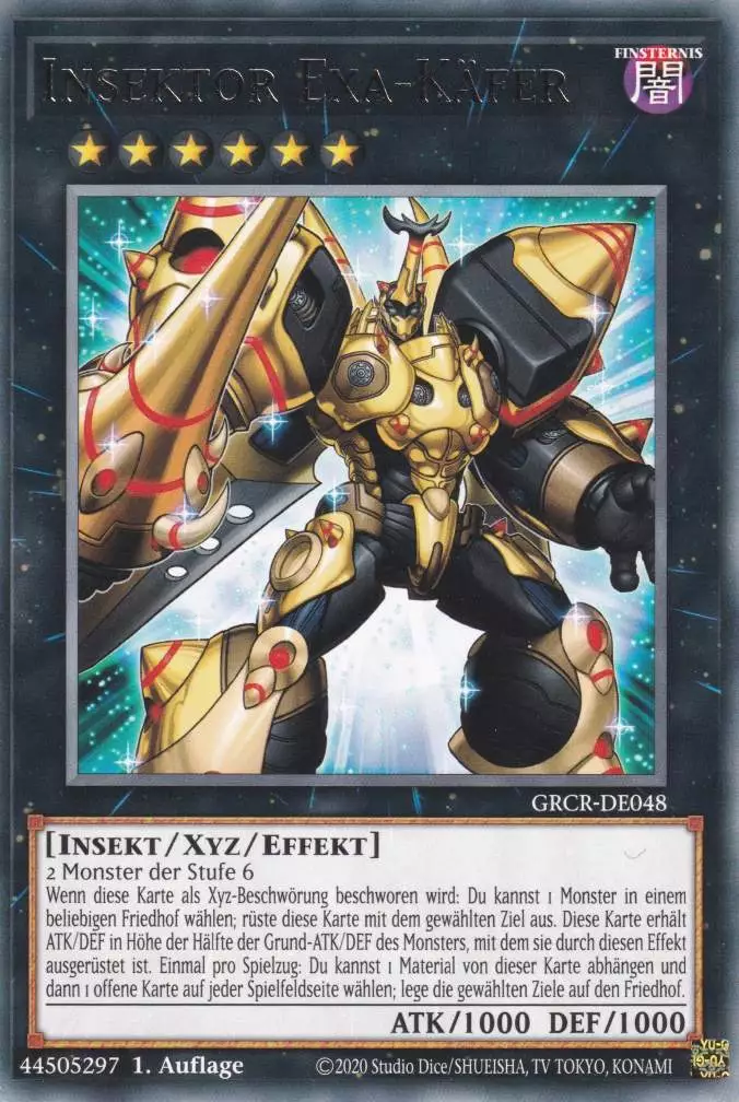 Insektor Exa-Käfer GRCR-DE048 ist in Rare Yu-Gi-Oh Karte aus The Grand Creators 1.Auflage