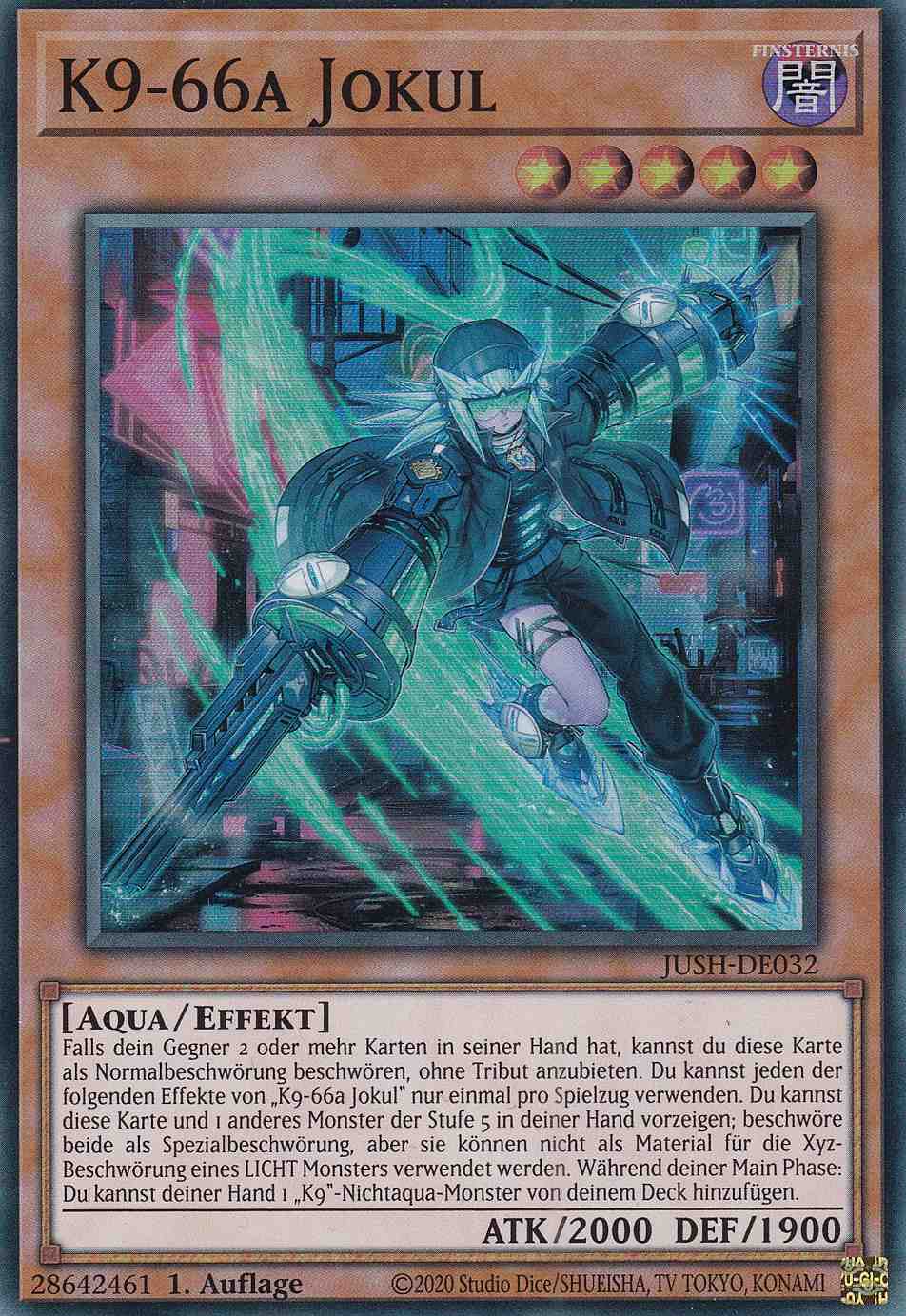 K9-66a Jokul JUSH-DE032 ist in Super Rare Yu-Gi-Oh Karte aus Justice Hunters 1.Auflage