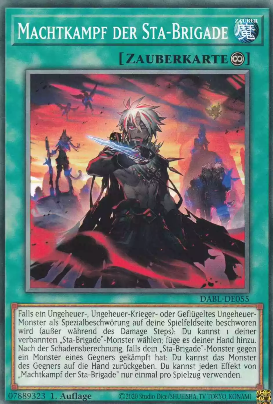 Machtkampf der Sta-Brigade DABL-DE055 ist in Common Yu-Gi-Oh Karte aus Darkwing Blast 1.Auflage