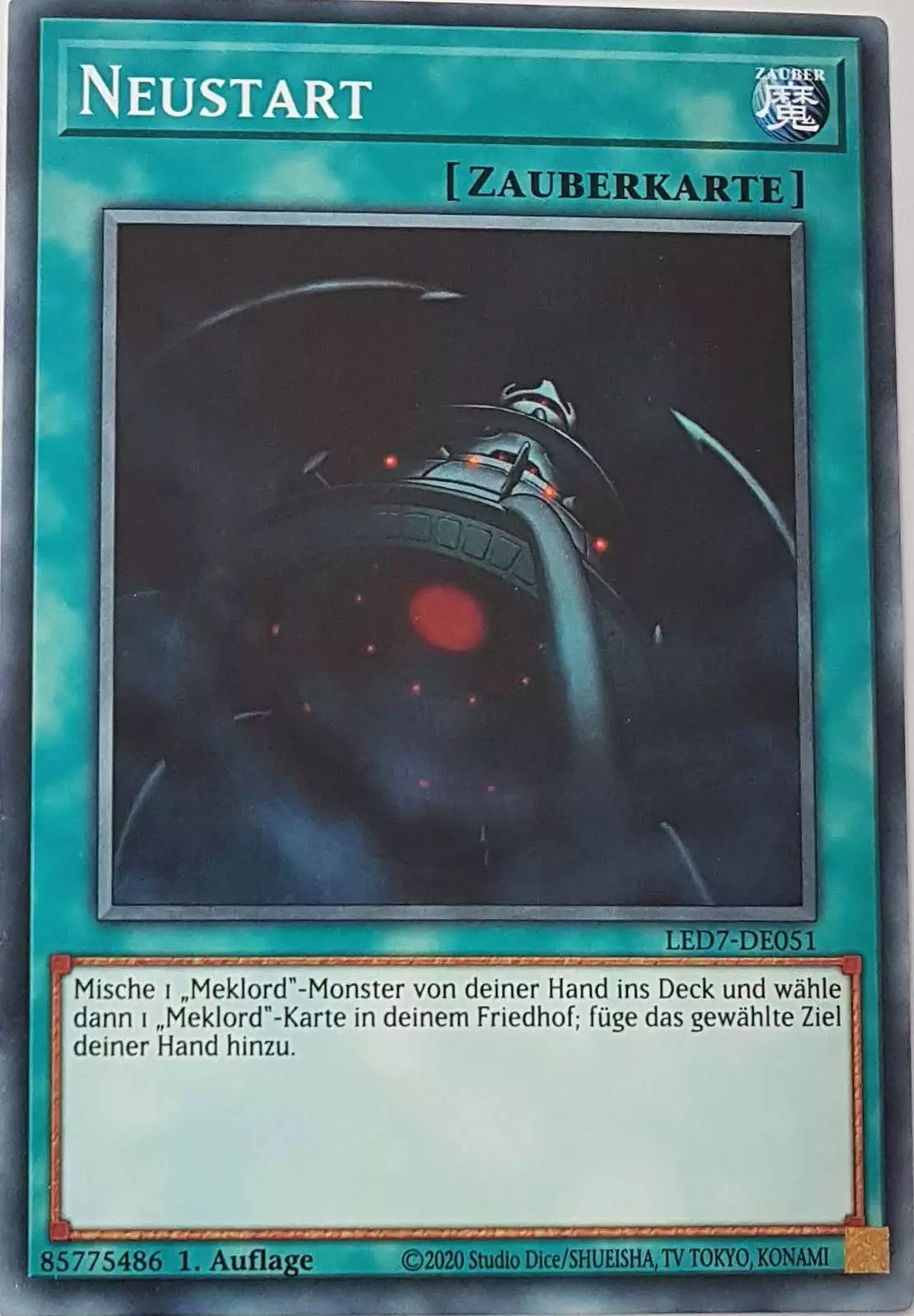 Neustart LED7-DE051 ist in Common Yu-Gi-Oh Karte aus Legendary Duelists Rage of Ra 1.Auflage