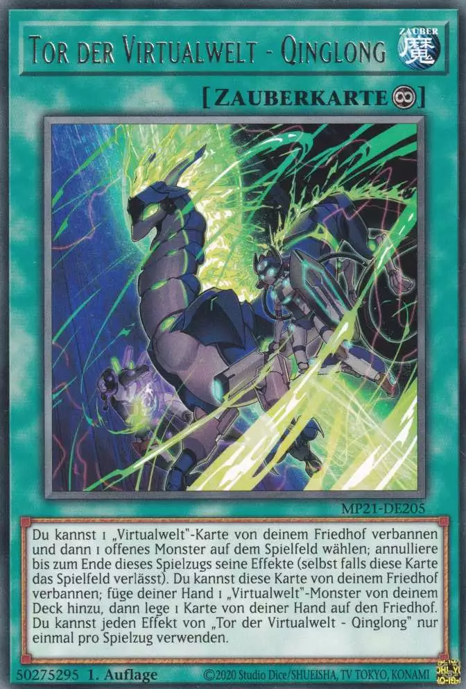 mp21-de205-tor-der-virtualwelt-qinglong-rare-tin-of-ancient-battles Tor der Virtualwelt - Qinglong MP21-DE205 ist in Rare Yu-Gi-Oh Karte aus Tin of Ancient Battles 1.Auflage