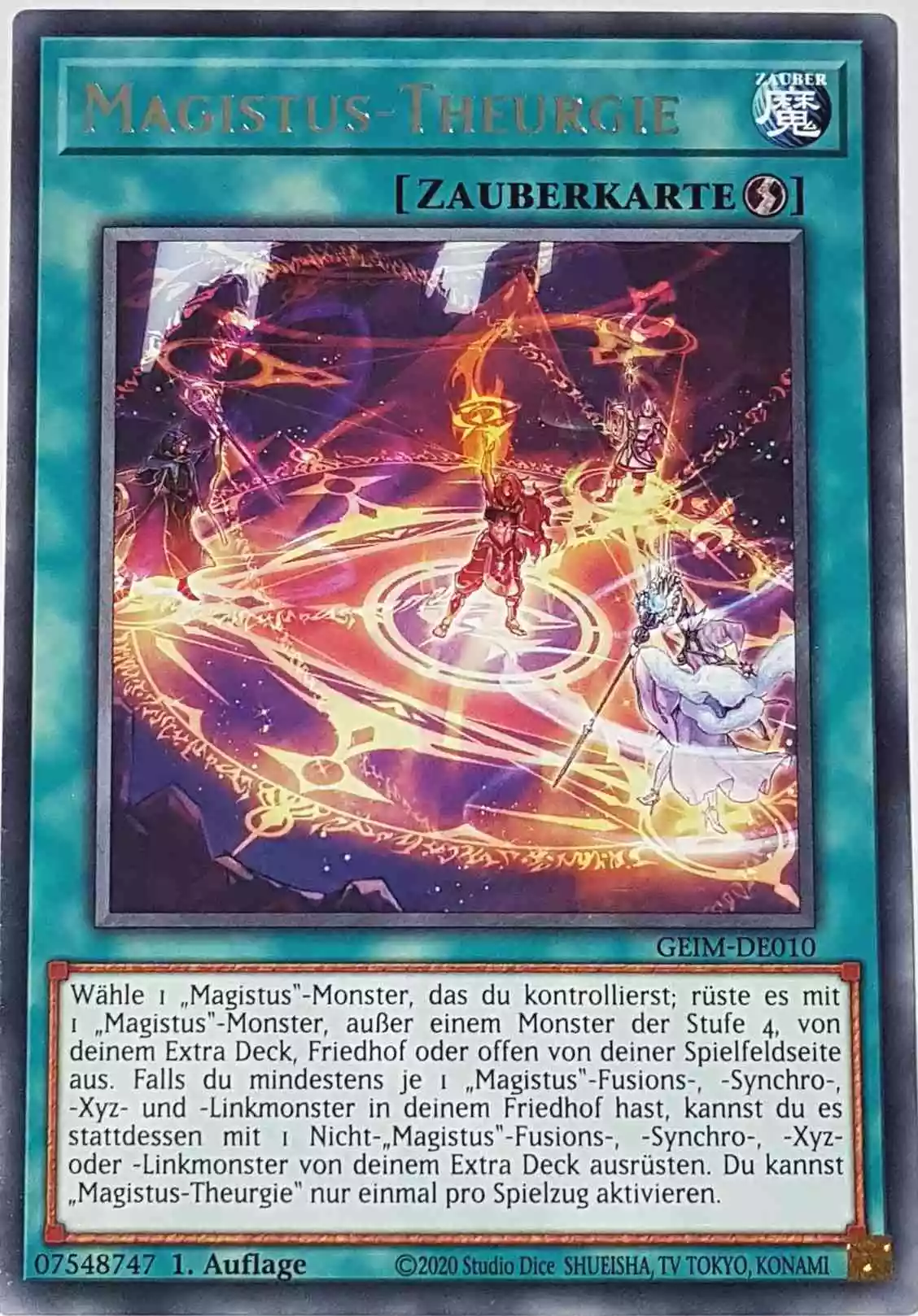 Magistus-Theurgie GEIM-DE010 ist in Rare Yu-Gi-Oh Karte aus Genesis Impact 1. Auflage