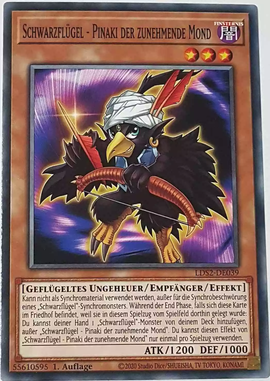 Schwarzflügel - Pinaki der zunehmende Mond LDS2-DE039 ist in Common Yu-Gi-Oh Karte aus Legendary Duelists: Season 2 1.Auflage