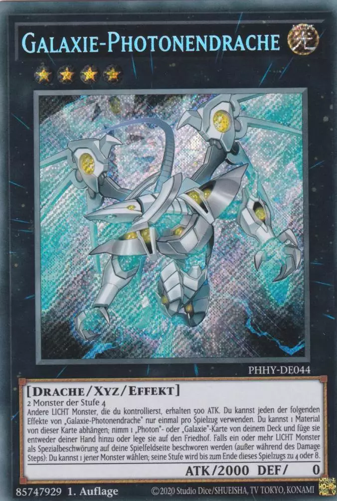 Galaxie-Photonendrache PHHY-DE044 ist in Secret Rare Yu-Gi-Oh Karte aus Photon Hypernova 1.Auflage