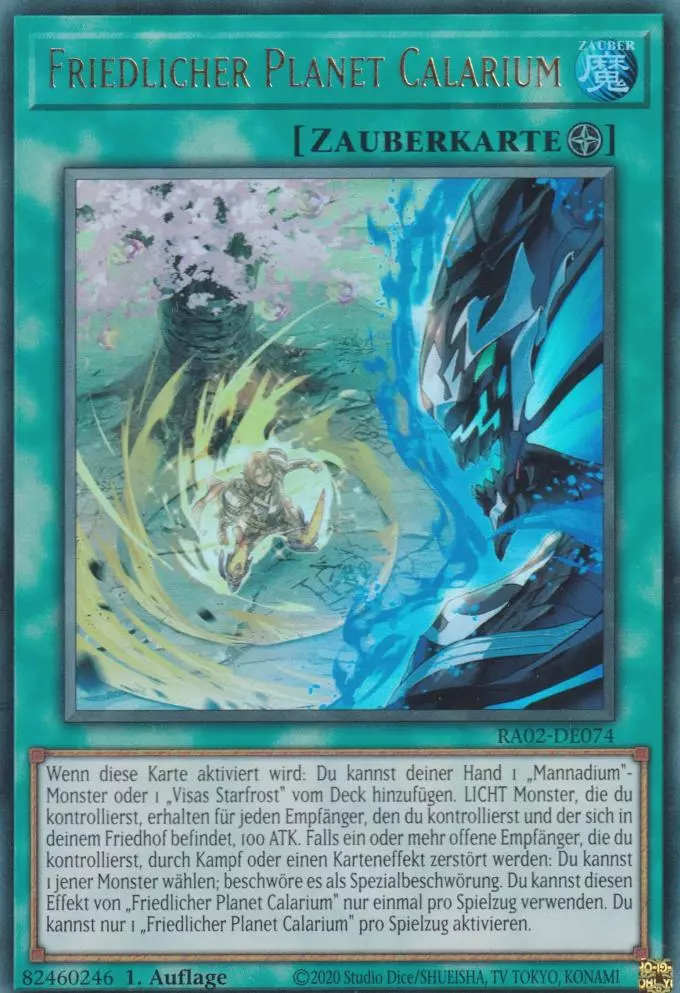 Friedlicher Planet Calarium RA02-DE074 ist in Ultra Rare Yu-Gi-Oh Karte aus 25th Anniversary Rarity Collection 2 1.Auflage