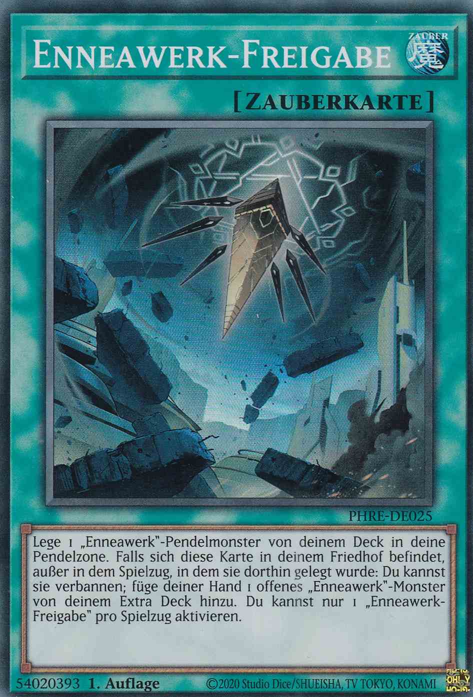 Enneawerk-Freigabe PHRE-DE025 ist in Super Rare Yu-Gi-Oh Karte aus Phantom Revenge 1.Auflage