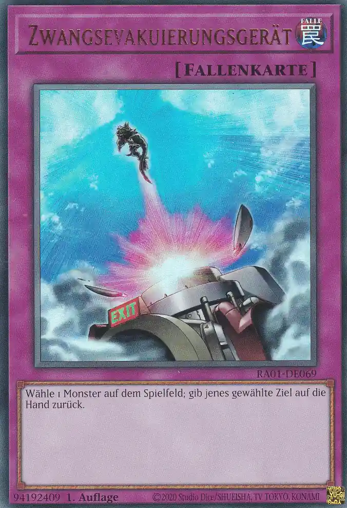 ra01-de069-ur-zwangsevakuierungsgeraet-ultra-rare-25th-anniversary-rarity-collection Zwangsevakuierungsgerät RA01-DE069 ist in Ultra Rare Yu-Gi-Oh Karte aus 25th Anniversary Rarity Collection 1.Auflage