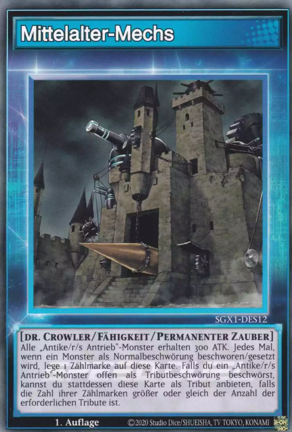 Mittelalter-Mechs SGX1-DES12 ist in Common Yu-Gi-Oh Karte aus Speed Duel GX Duel Academy Box 1.Auflage