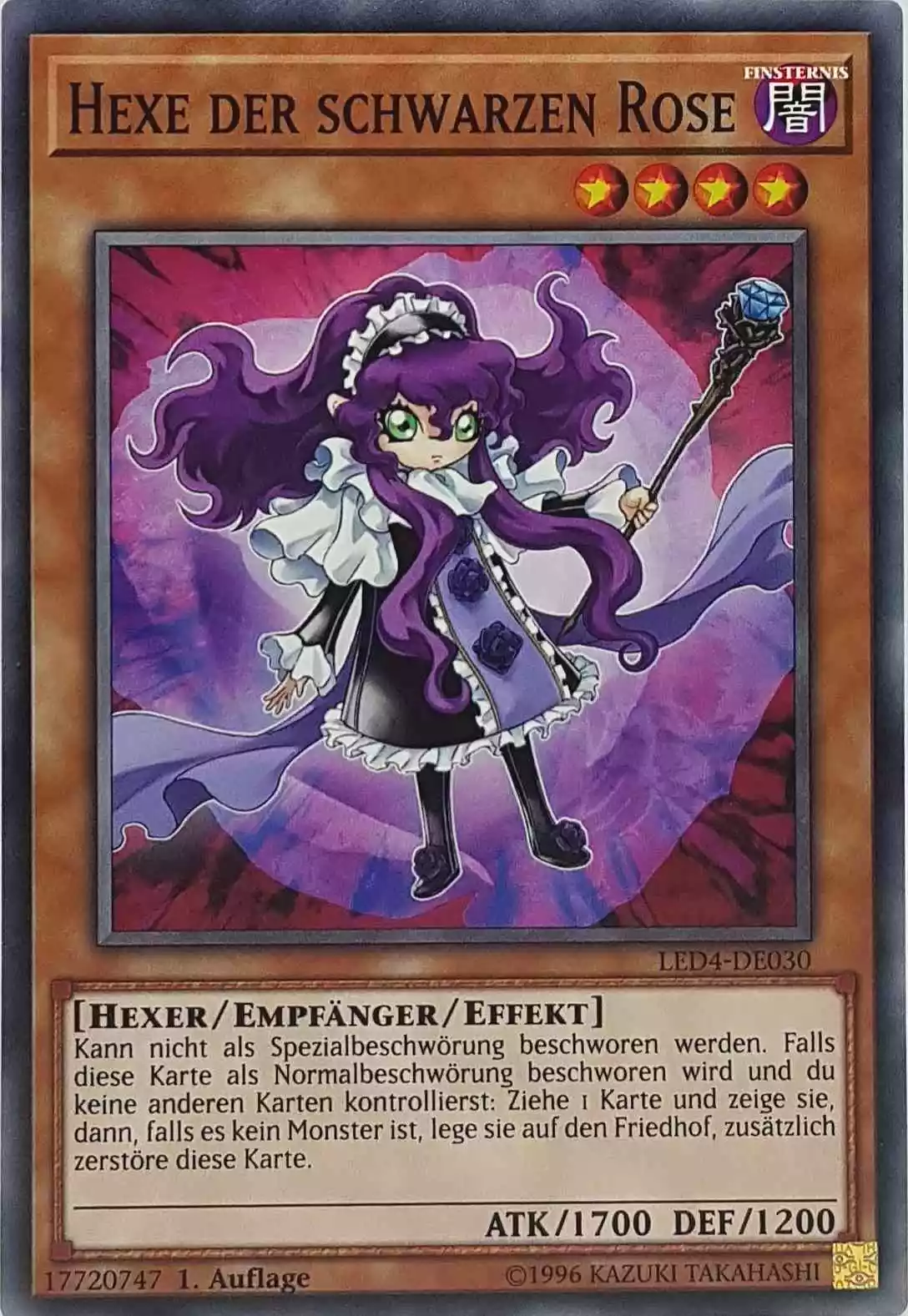 Hexe der schwarzen Rose LED4-DE030 ist in Common Yu-Gi-Oh Karte aus Legendary Duelists Sisters of the Rose 1. Auflage