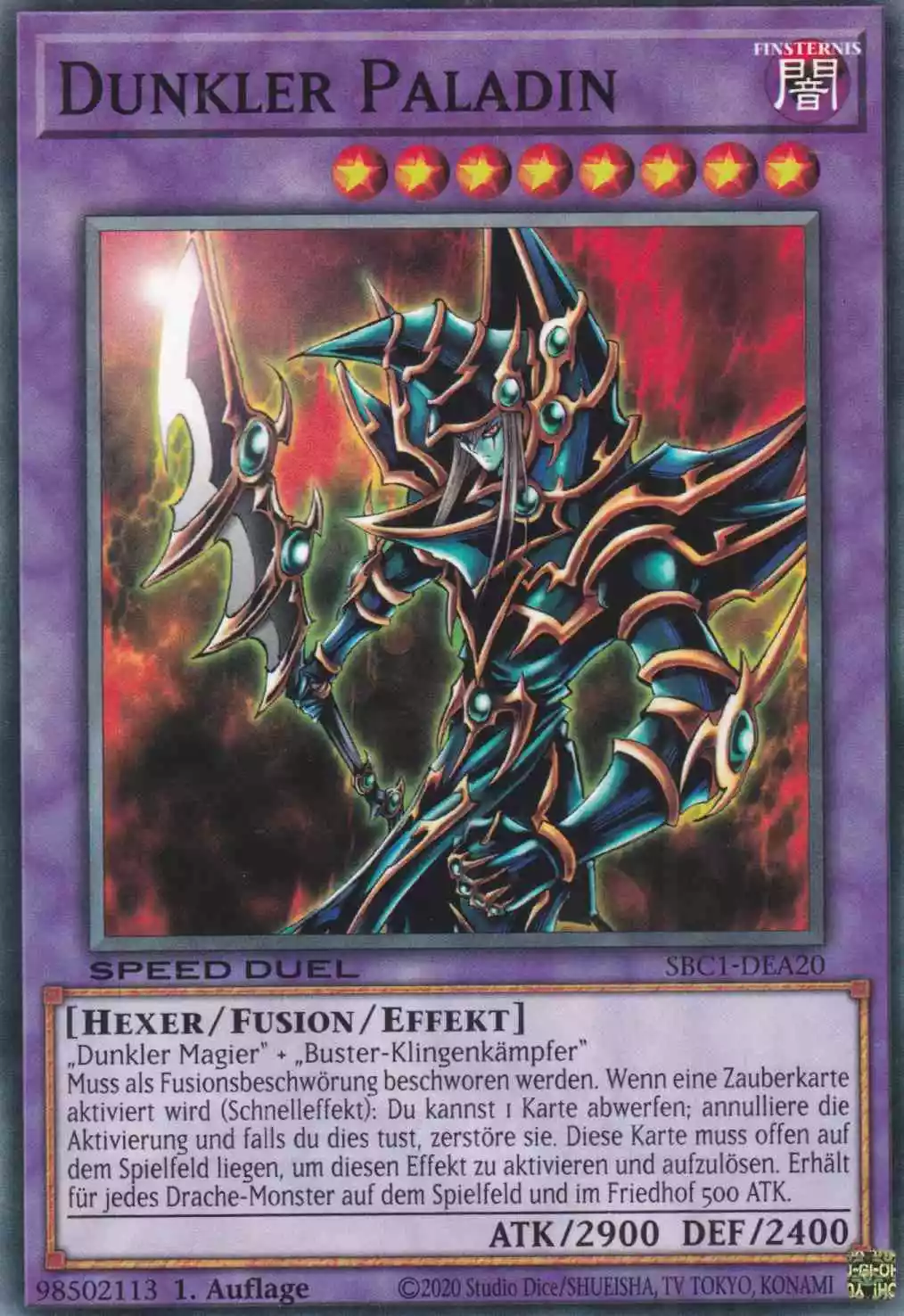 Dunkler Paladin SBC1-DEA20 ist in Common Yu-Gi-Oh Karte aus Streets of Battle City 1.Auflage