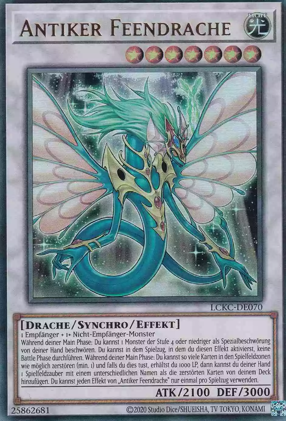 Antiker Feendrache LCKC-DE070 ist in Ultra Rare Yu-Gi-Oh Karte aus Legendary Collection Kaiba unlimitiert