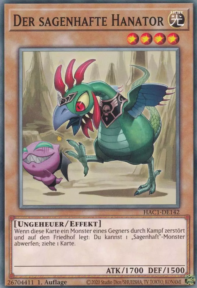 Der sagenhafte Hanator HAC1-DE142 ist in Common Yu-Gi-Oh Karte aus Hidden Arsenal Chapter 1 1.Auflage