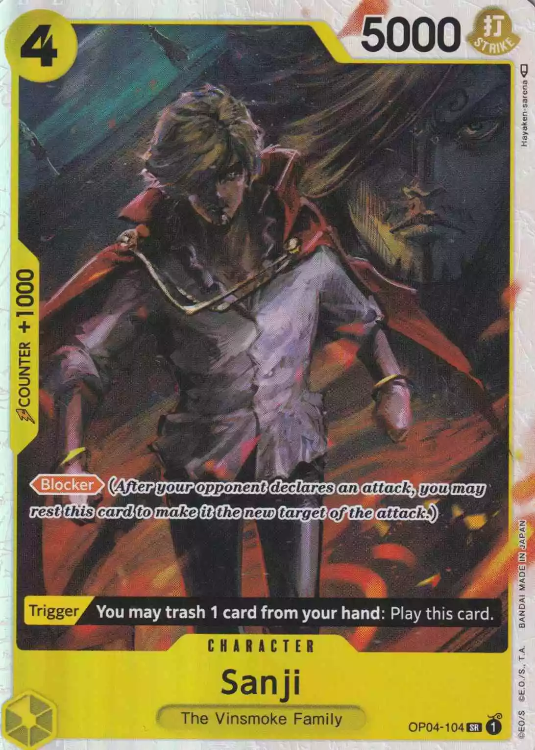 op04-104-sanji-super-rare-kingdoms-of-intrigue Sanji OP04-104 ist in Super Rare. Die One Piece Karte ist aus Kingdoms Of Intrigue in Normal Art.