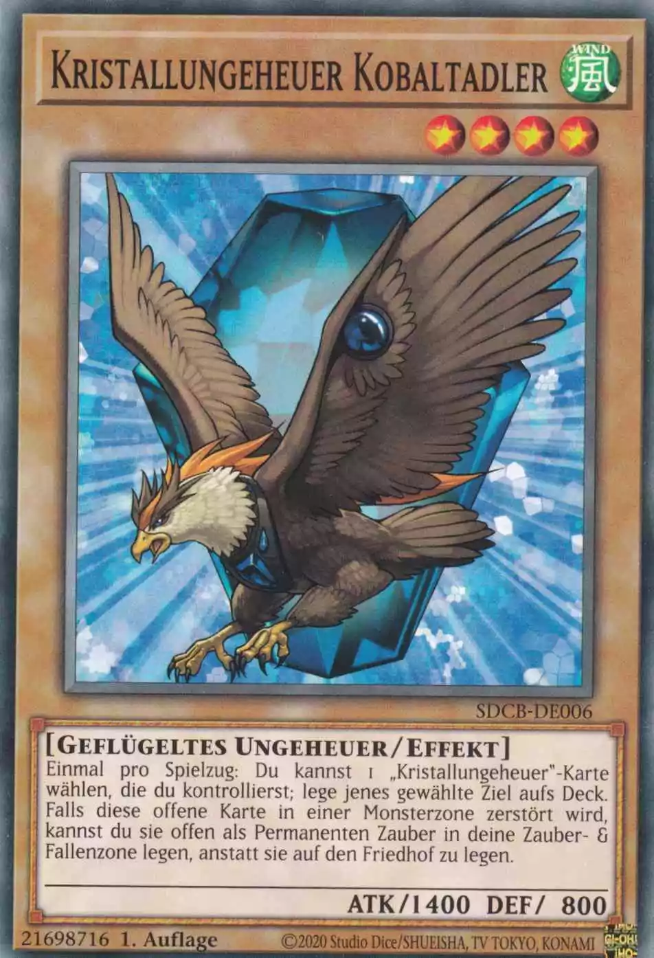 Kristallungeheuer Kobaltadler SDCB-DE006 ist in Common Yu-Gi-Oh Karte aus Structure Deck: Legend of the Crystal Beasts 1.Auflage