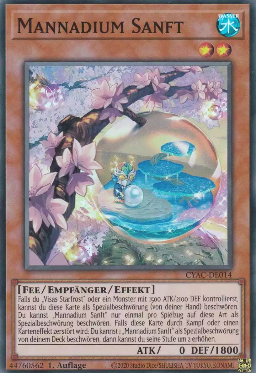 cyac-de014-mannadium-sanft-super-rare-cyberstorm-access Mannadium Sanft CYAC-DE014 ist in Super Rare Yu-Gi-Oh Karte aus Cyberstorm Access 1.Auflage
