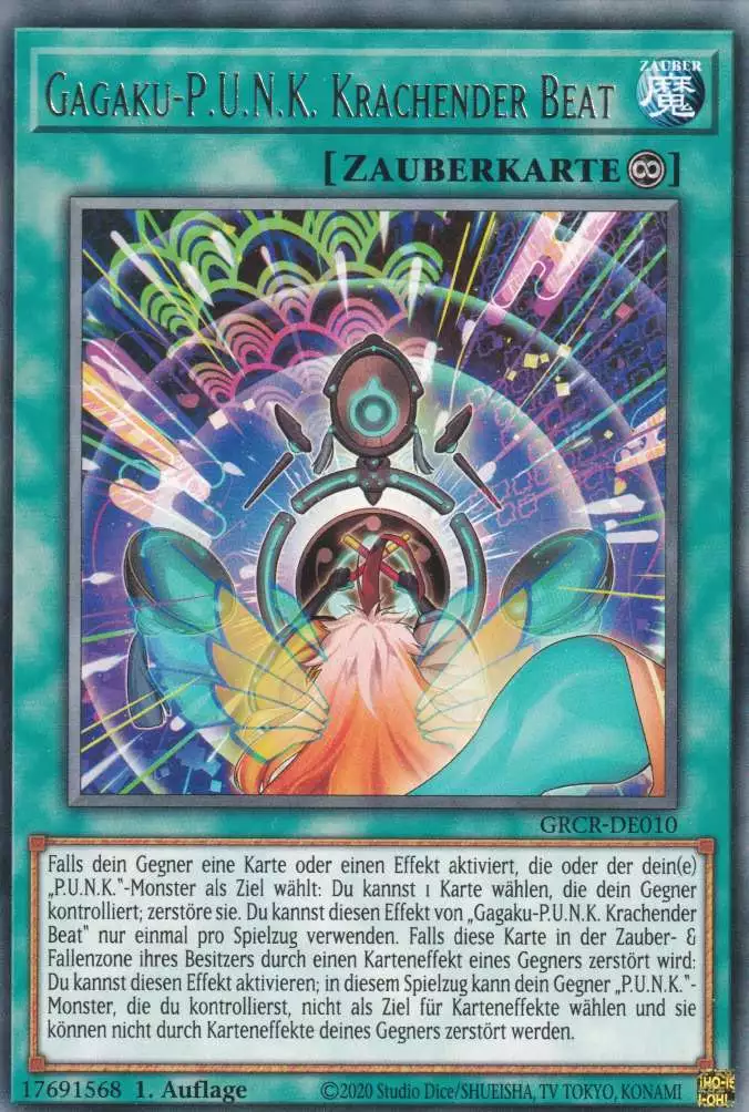 Gagaku-P.U.N.K. Krachender Beat GRCR-DE010 ist in Rare Yu-Gi-Oh Karte aus The Grand Creators 1.Auflage