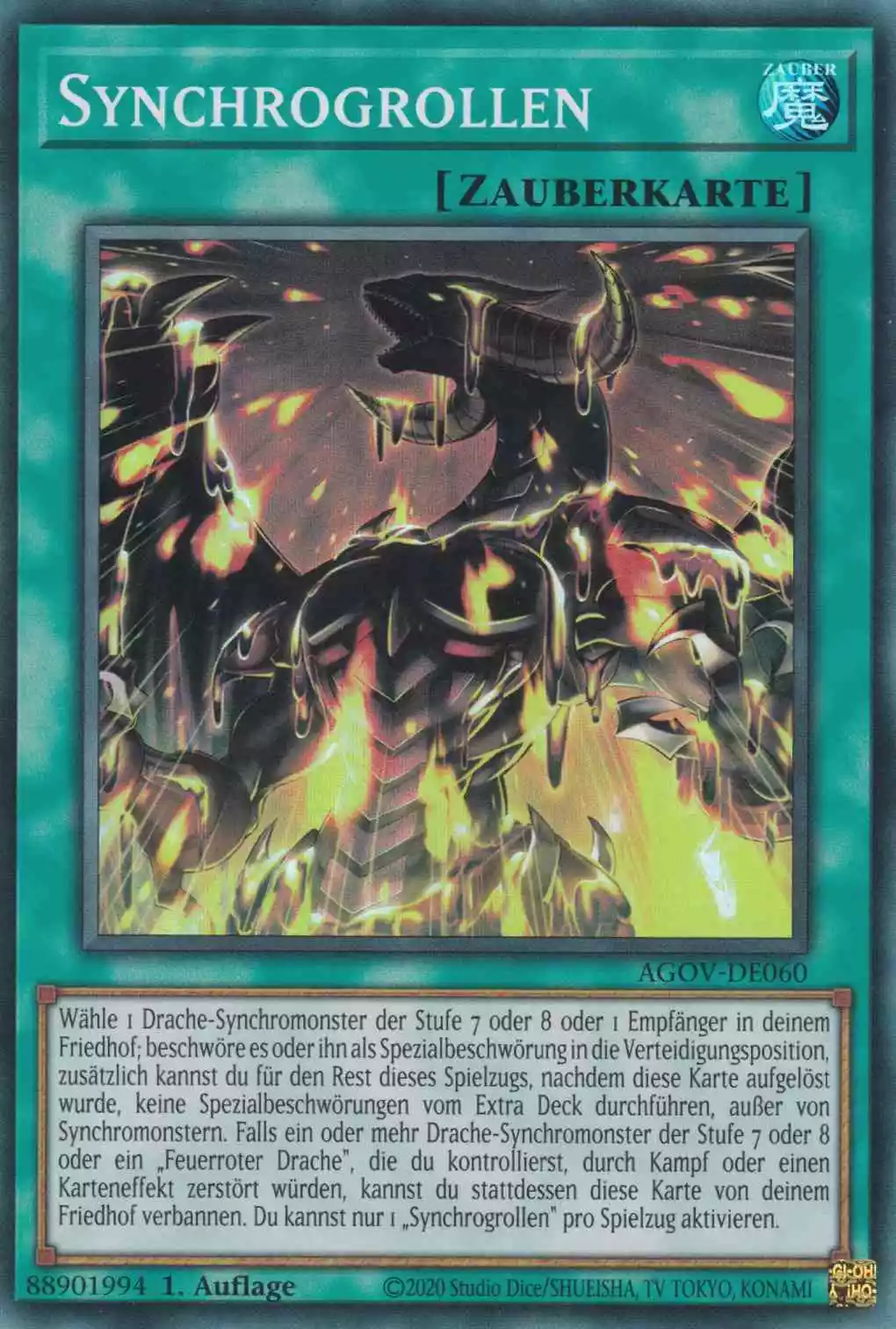 Synchrogrollen AGOV-DE060 ist in Super Rare Yu-Gi-Oh Karte aus Age of Overlord 1.Auflage