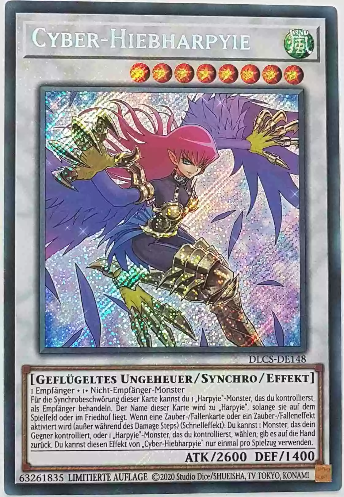 Cyber-Hiebharpyie DLCS-DE148 ist in Secret Rare Yu-Gi-Oh Karte aus Dragons of Legend The Complete Series Limitierte Auflage 