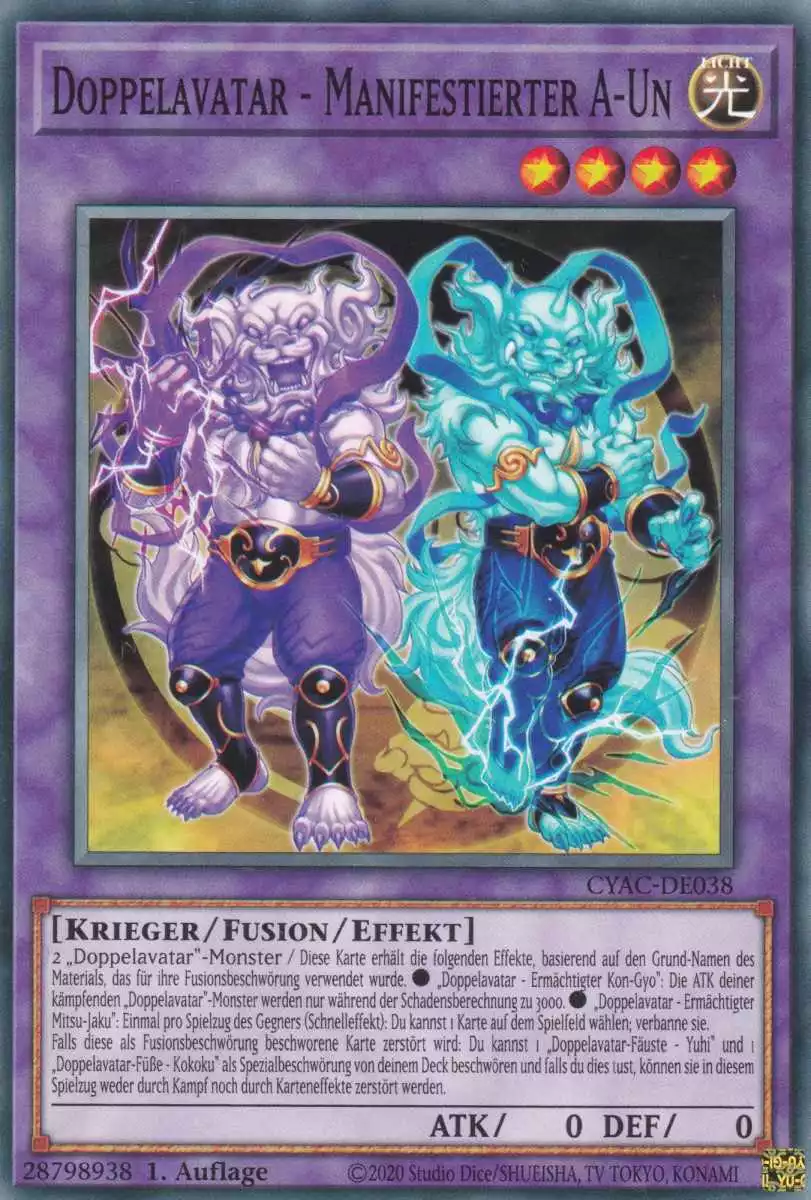 Doppelavatar - Manifestierter A-Un CYAC-DE038 ist in Common Yu-Gi-Oh Karte aus Cyberstorm Access 1.Auflage