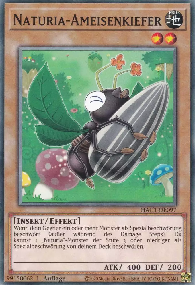 Naturia-Ameisenkiefer HAC1-DE097 ist in Common Yu-Gi-Oh Karte aus Hidden Arsenal Chapter 1 1.Auflage