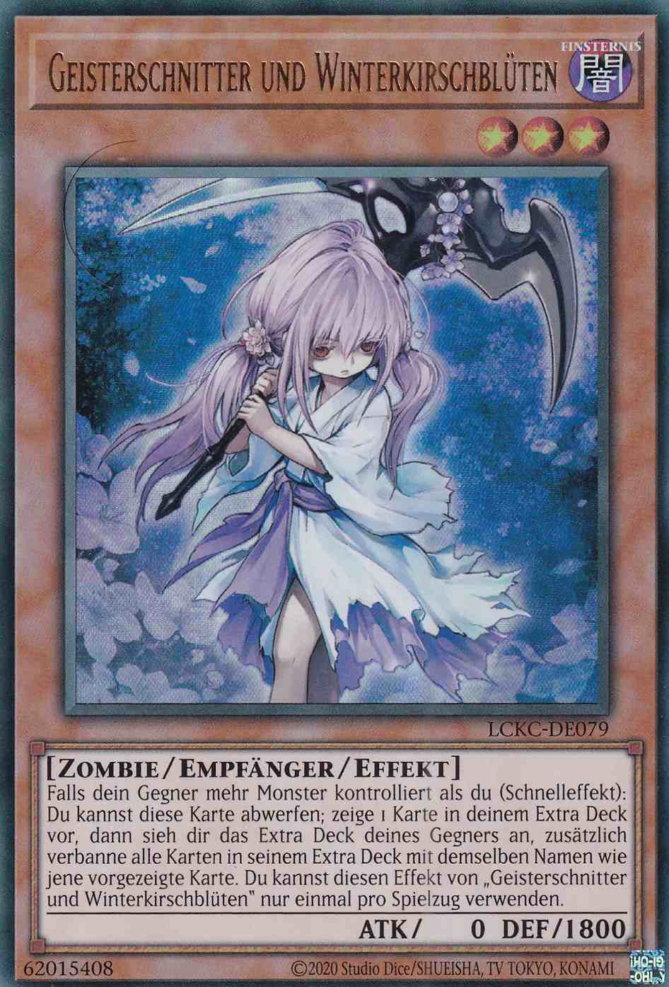 Geisterschnitter und Winterkirschblüten Ultra Rare LCKC-DE079 Yugioh Karte Geisterschnitter und Winterkirschblüten LCKC-DE079 ist in Ultra Rare Yu-Gi-Oh Karte aus Legendary Collection Kaiba unlimitiert