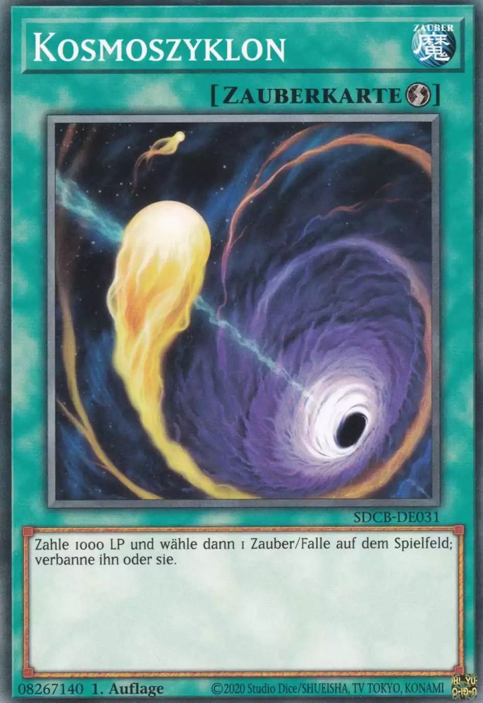 Kosmoszyklon SDCB-DE031 ist in Common Yu-Gi-Oh Karte aus Structure Deck: Legend of the Crystal Beasts 1.Auflage