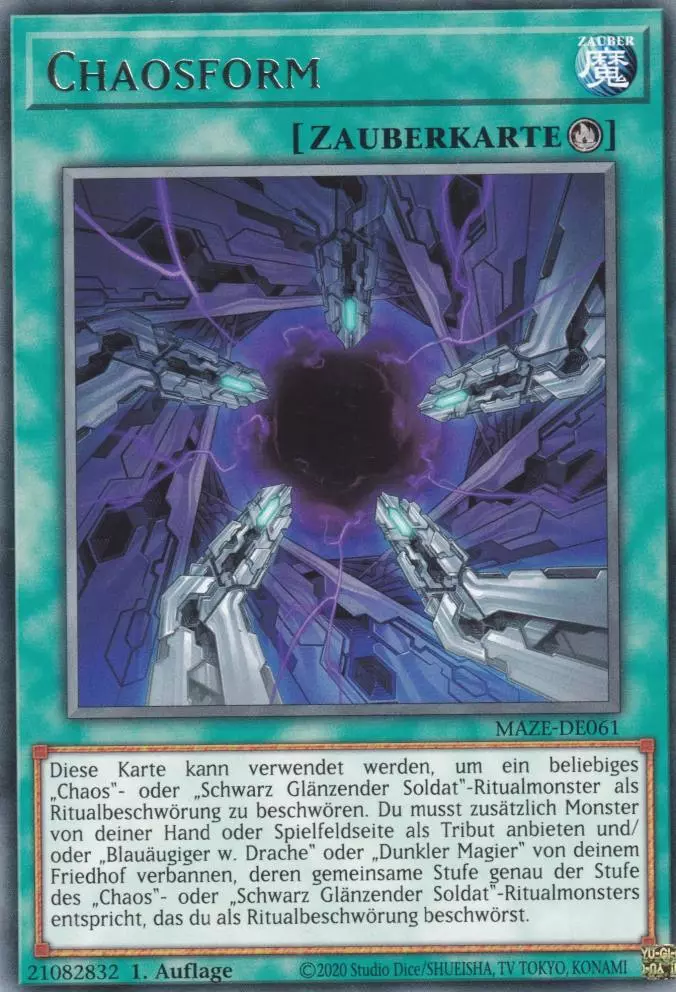 Chaosform MAZE-DE061 ist in Rare Yu-Gi-Oh Karte aus Maze of Memories 1.Auflage