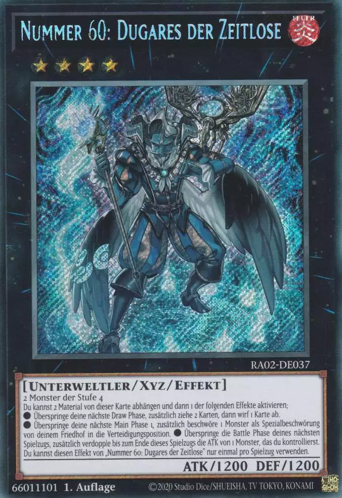 Nummer 60: Dugares der Zeitlose RA02-DE037 ist in Secret Rare Yu-Gi-Oh Karte aus 25th Anniversary Rarity Collection 2 1.Auflage