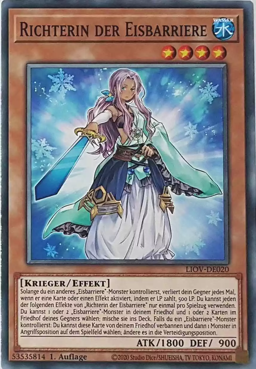 Richterin der Eisbarriere LIOV-DE020 ist in Common Yu-Gi-Oh Karte aus Lightning Overdrive 1.Auflage