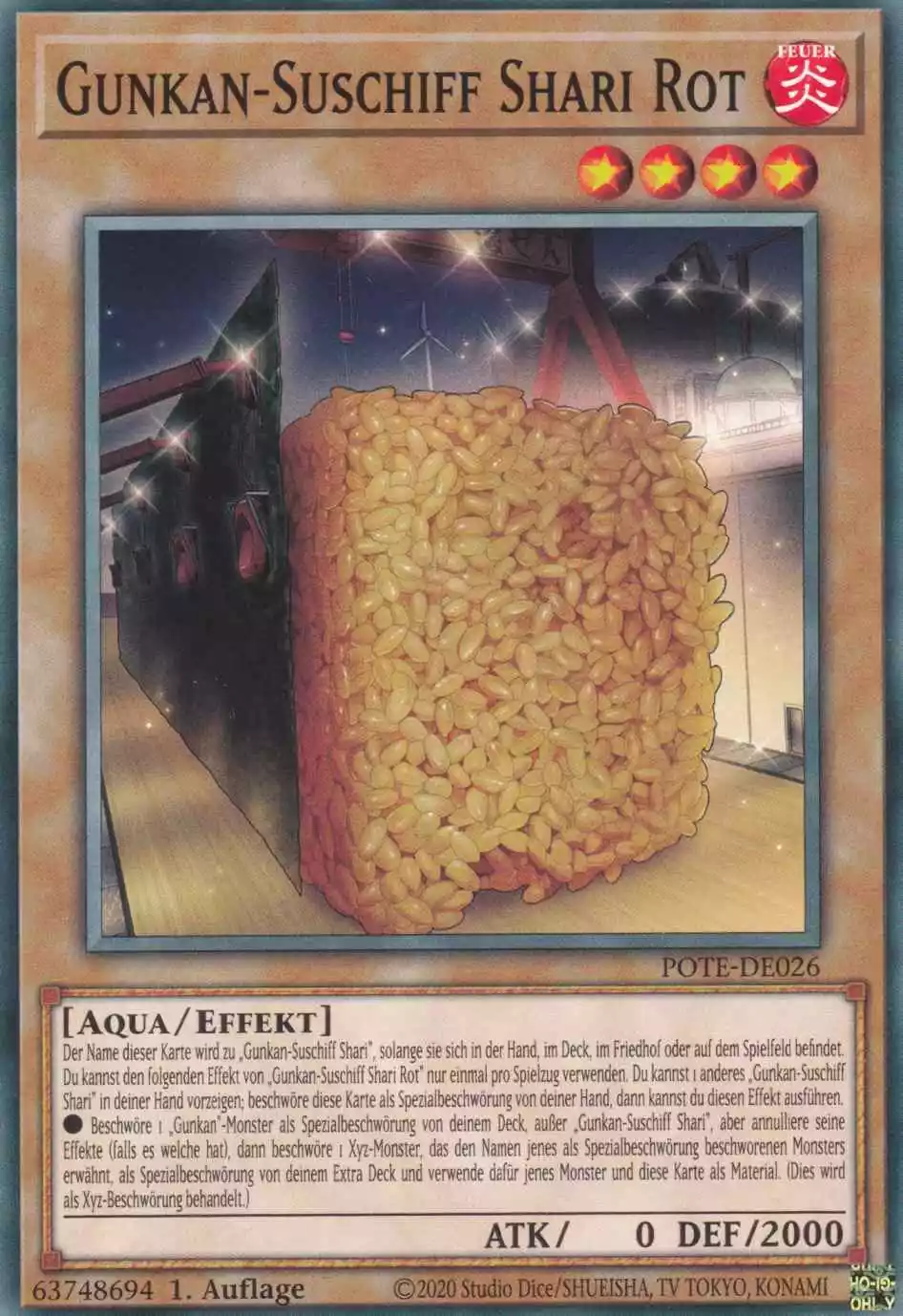 pote-de026-gunkan-suschiff-shari-rot-common-power-of-the-elements Gunkan-Suschiff Shari Rot POTE-DE026 ist in Common Yu-Gi-Oh Karte aus Power of the Elements 1.Auflage