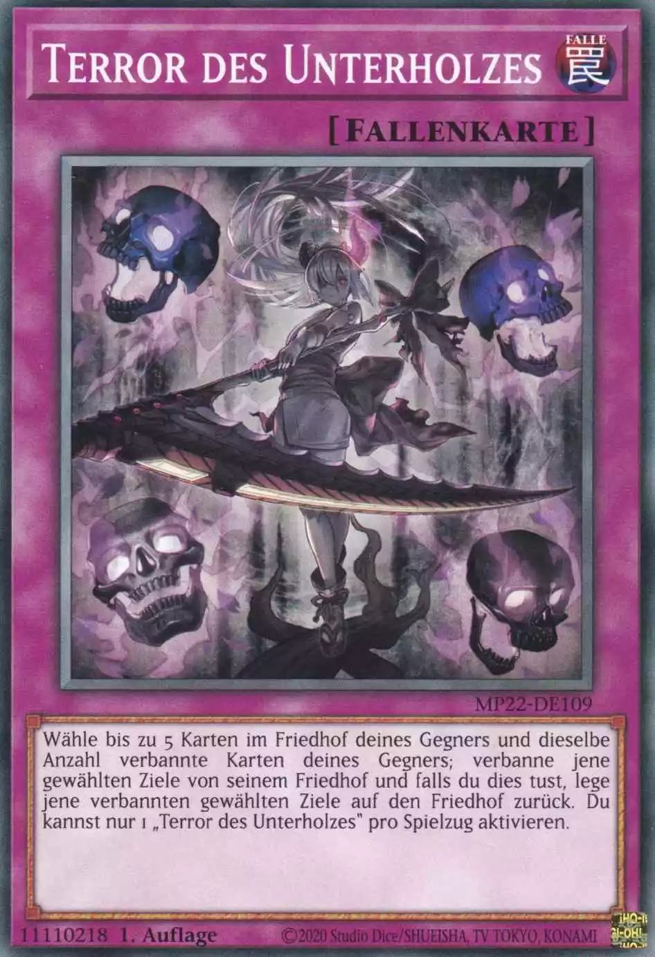 Terror des Unterholzes MP22-DE109 ist in Common Yu-Gi-Oh Karte aus Tin of the Pharaoh’s Gods 1.Auflage
