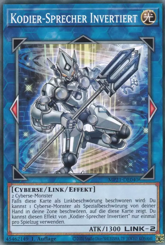 Kodier-Sprecher Invertiert MP21-DE040 ist in Common Yu-Gi-Oh Karte aus Tin of Ancient Battles 1.Auflage