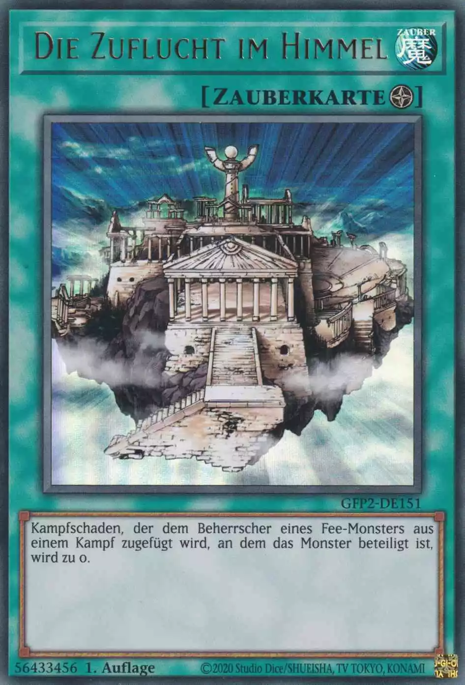 Die Zuflucht im Himmel GFP2-DE151 ist in Ultra Rare Yu-Gi-Oh Karte aus Ghosts from the Past The 2nd Haunting 1.Auflage