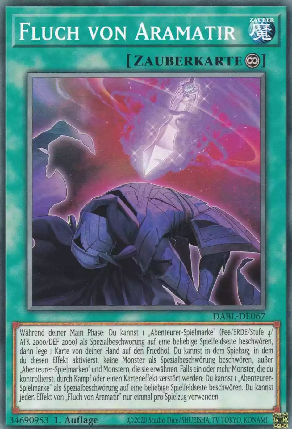 Fluch von Aramatir DABL-DE067 ist in Common Yu-Gi-Oh Karte aus Darkwing Blast 1.Auflage