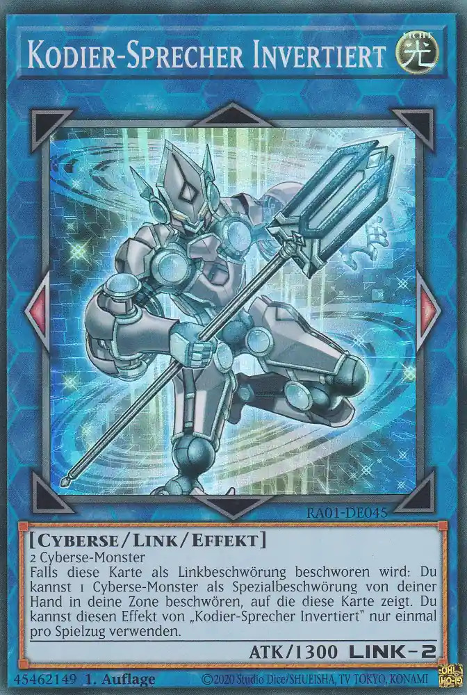 ra01-de045-s-kodier-sprecher-invertiert-super-rare-25th-anniversary-rarity-collection Kodier-Sprecher Invertiert RA01-DE045 ist in Super Rare Yu-Gi-Oh Karte aus 25th Anniversary Rarity Collection 1.Auflage