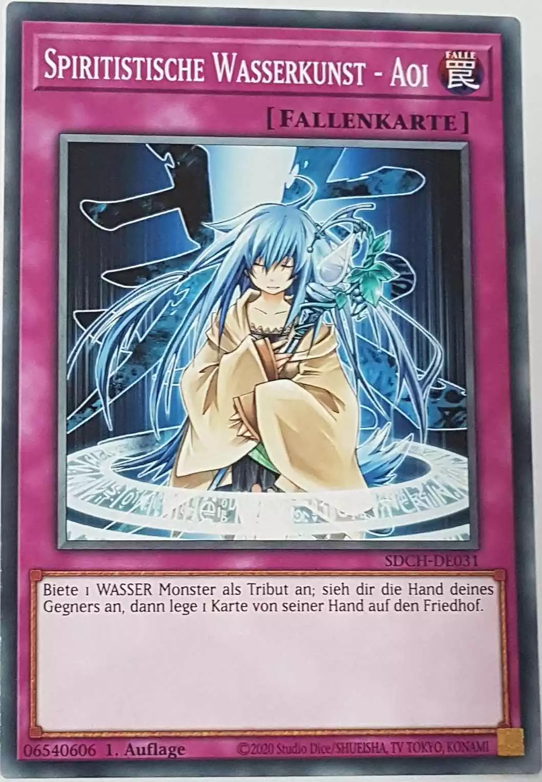 Spiritistische Wasserkunst - Aoi SDCH-DE031 ist in Common Yu-Gi-Oh Karte aus Spirit Charmers 1. Auflage