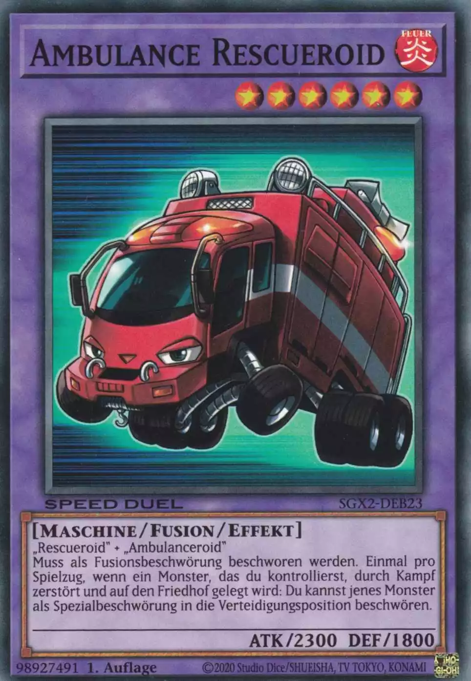 Ambulance Rescueroid SGX2-DEB23 ist in Common Yu-Gi-Oh Karte aus Speed Duel GX: Midterm Paradox 1.Auflage