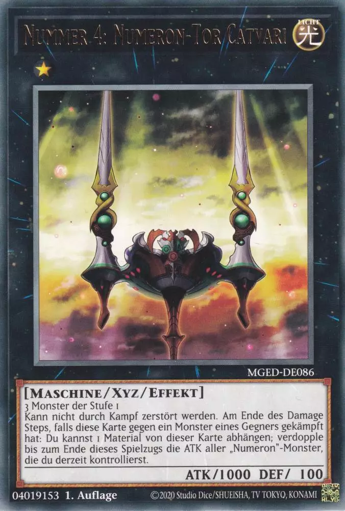 Nummer 4: Numeron-Tor Catvari MGED-DE086 ist in Rare Yu-Gi-Oh Karte aus Maximum Gold El Dorado 1.Auflage