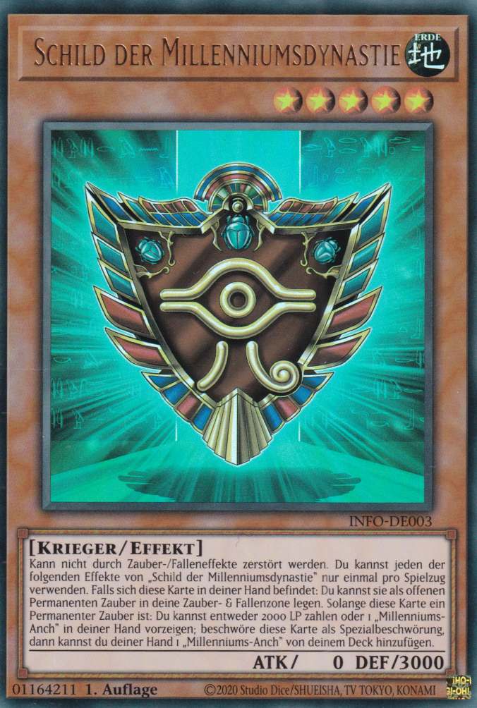 Schild der Millenniumsdynastie INFO-DE003 ist in Ultra Rare Yu-Gi-Oh Karte aus The Infinite Forbidden 1.Auflage