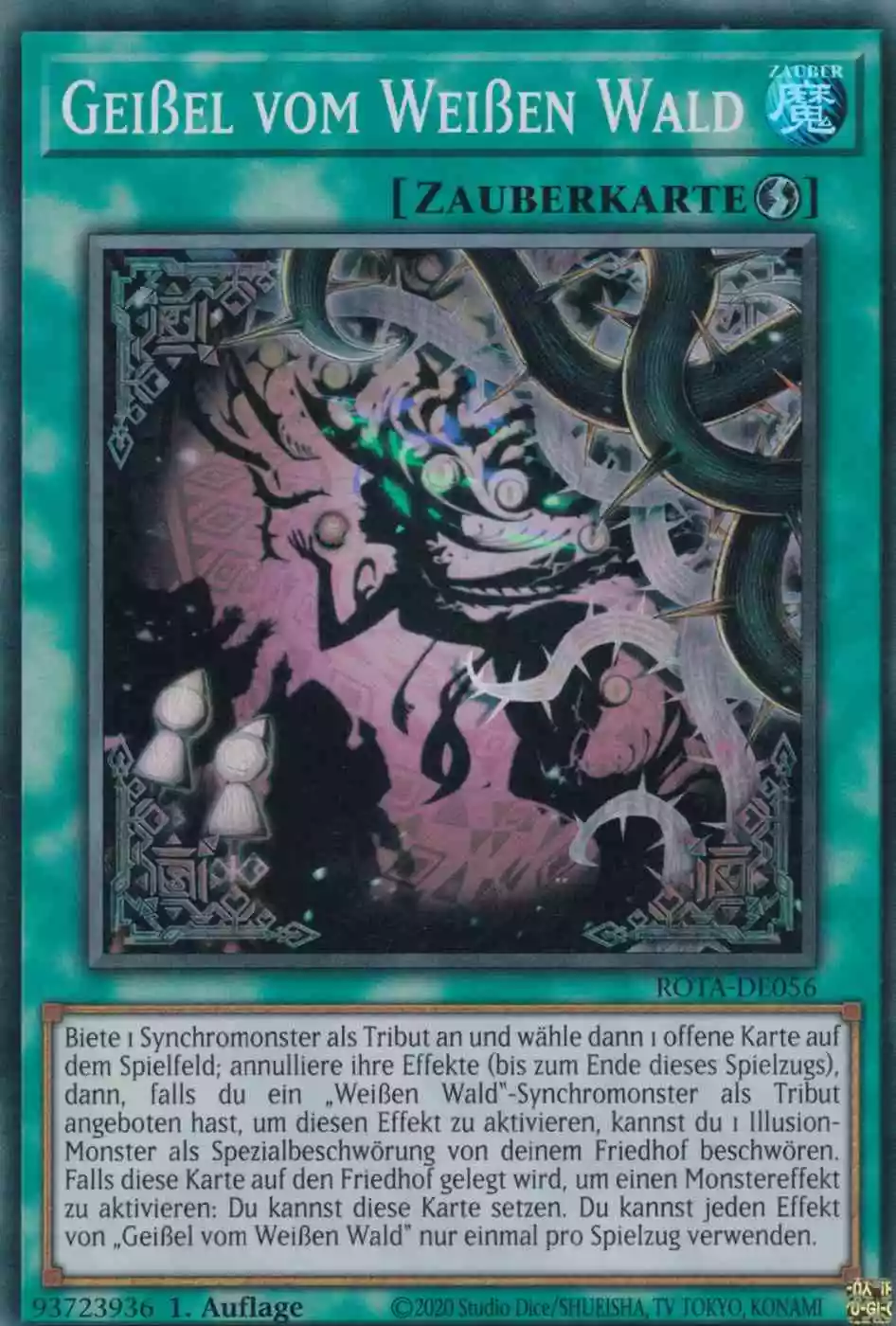 Geißel vom Weißen Wald ROTA-DE056 ist in Super Rare Yu-Gi-Oh Karte aus Rage of the Abyss 1.Auflage