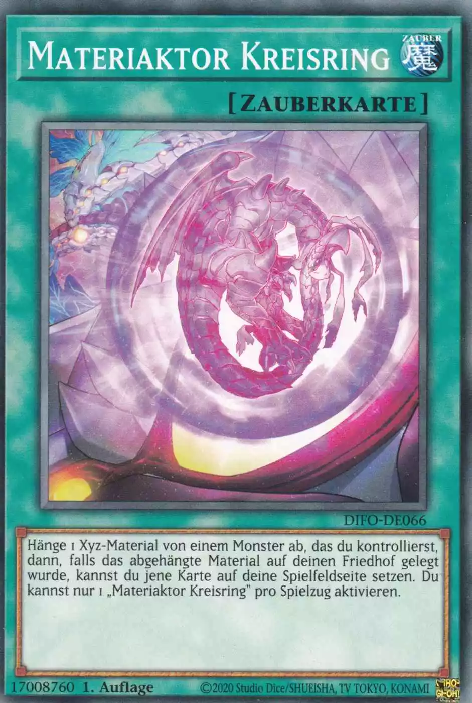 Materiaktor Kreisring DIFO-DE066 ist in Common Yu-Gi-Oh Karte aus Dimension Force 1.Auflage