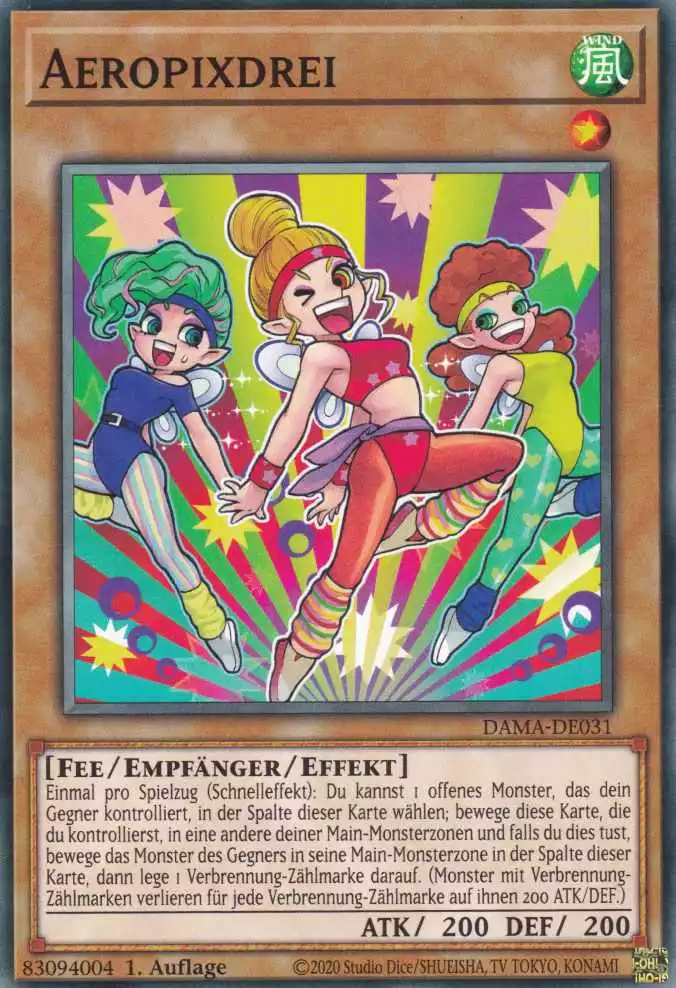 Aeropixdrei DAMA-DE031 ist in Common Yu-Gi-Oh Karte aus Dawn of Majesty 1.Auflage