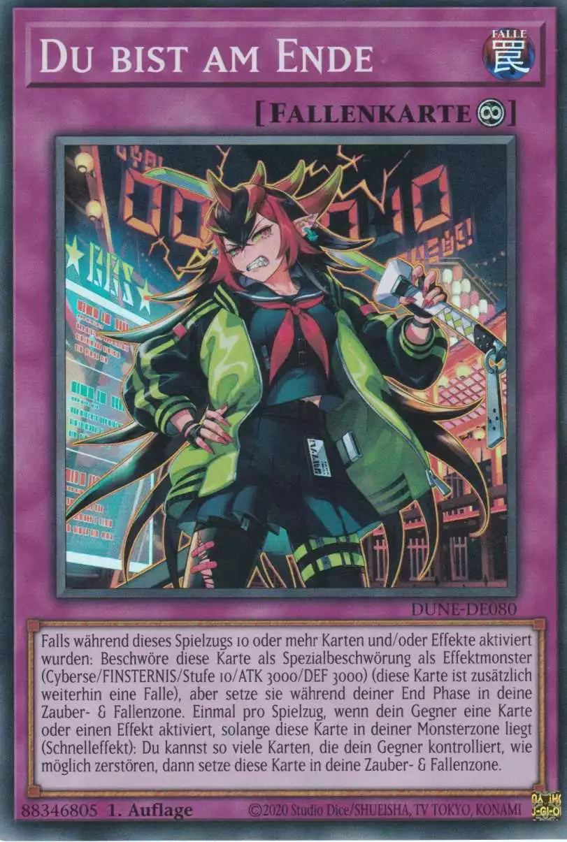 Du bist am Ende DUNE-DE080 ist in Super Rare Yu-Gi-Oh Karte aus Duelist Nexus 1.Auflage