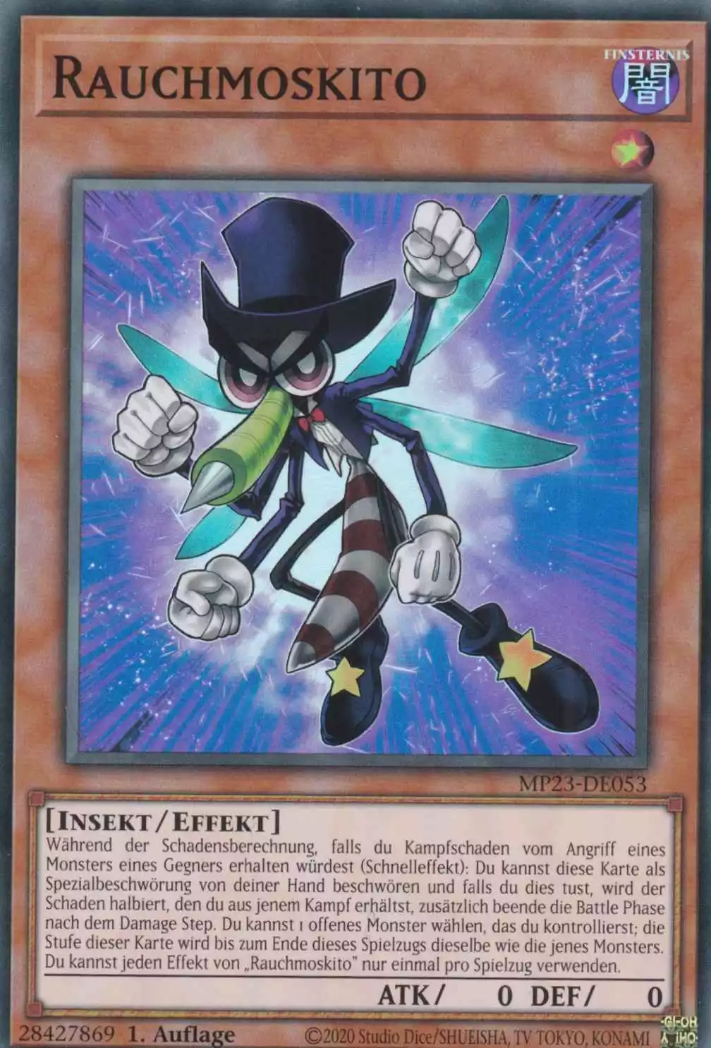 Rauchmoskito MP23-DE053 ist in Super Rare Yu-Gi-Oh Karte aus 25th Anniversary Tin Dueling Heroes 1.Auflage