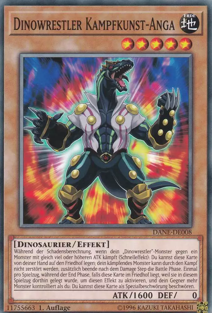 Dinowrestler Kampfkunst-Anga DANE-DE008 ist in Common Yu-Gi-Oh Karte aus Dark Neostorm 1.Auflage