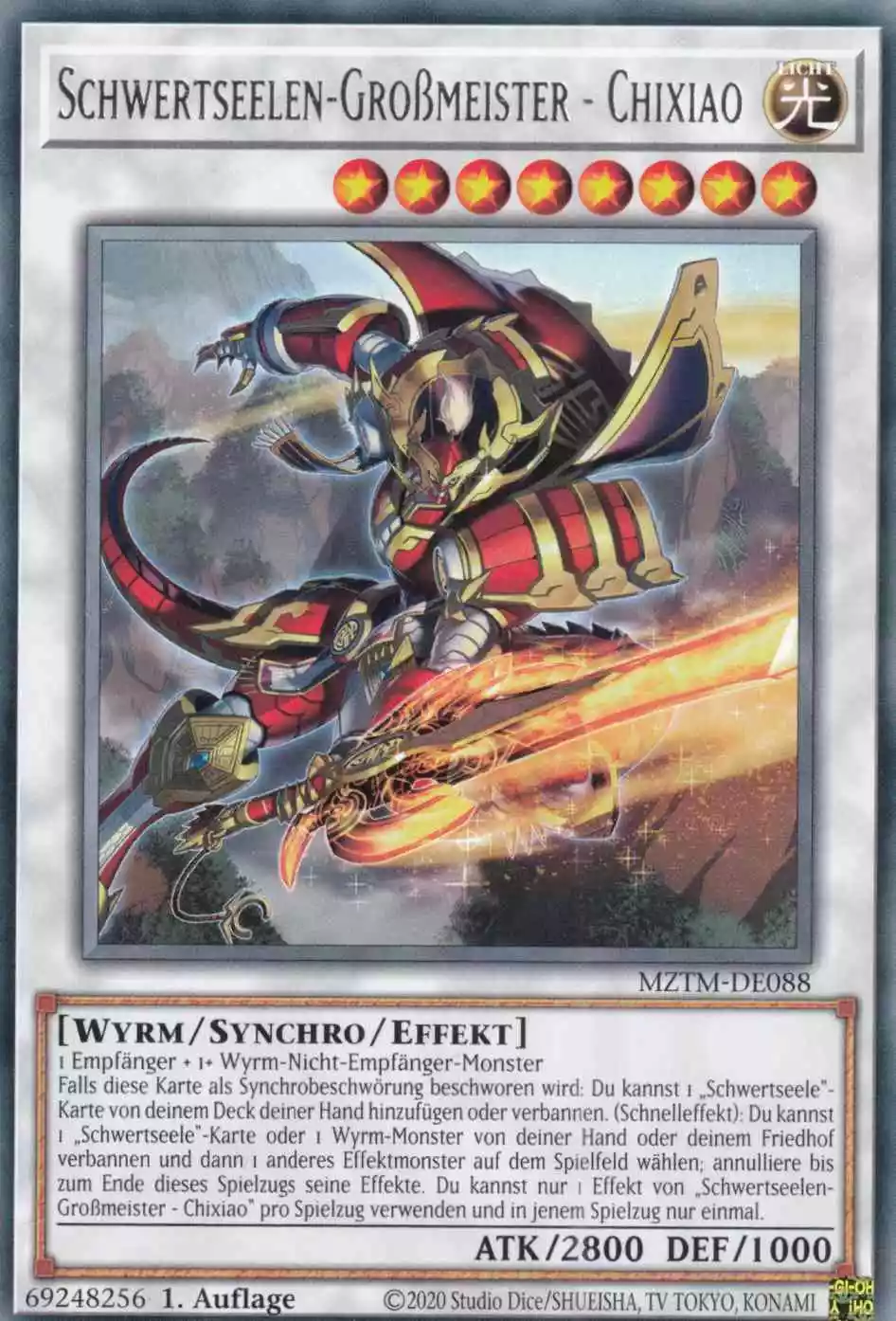 Schwertseelen-Großmeister - Chixiao MZTM-DE088 ist in Rare Yu-Gi-Oh Karte aus Maze of the Master 1.Auflage