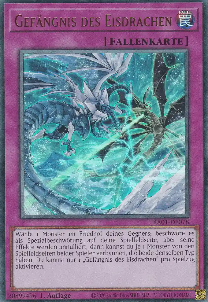 ra01-de078-ur-gefaengnis-des-eisdrachen-ultra-rare-25th-anniversary-rarity-collection Gefängnis des Eisdrachen RA01-DE078 ist in Ultra Rare Yu-Gi-Oh Karte aus 25th Anniversary Rarity Collection 1.Auflage