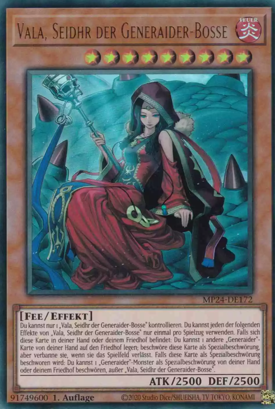 Vala, Seidhr der Generaider-Bosse Ultra Rare MP24-DE172 Yugioh Karte Vala, Seidhr der Generaider-Bosse MP24-DE172 ist in Ultra Rare Yu-Gi-Oh Karte aus 25th Anniversary Tin Dueling Mirrors 1.Auflage